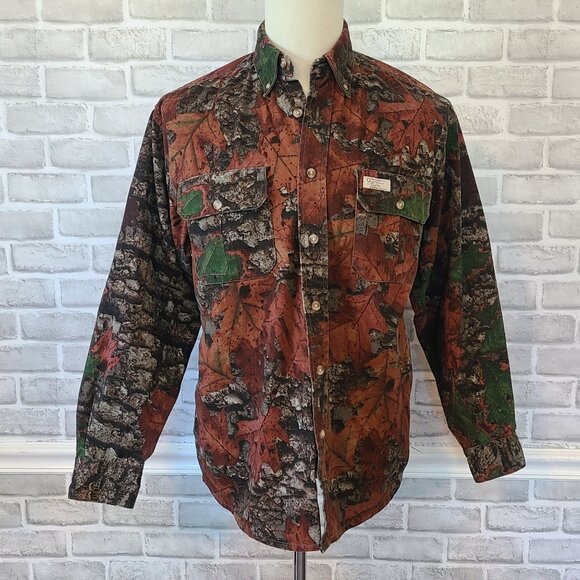 Mens Camo Shirt Jim Crumley's Outfitter Tough Brand Products M Canvas Utility - Picture 2 of 10